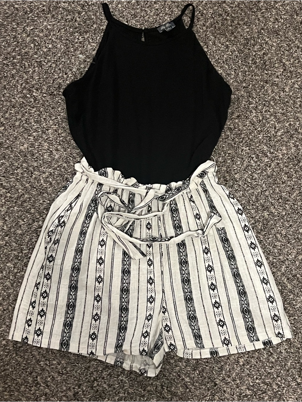 Women’s Black & White Striped romper